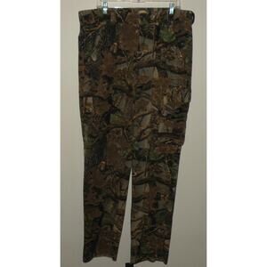 Cabela’s Men’s 38 Reg Fleece Cargo Pants Seclusion 3D Camo Unhemmed